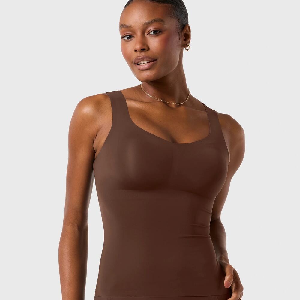 Evelyn & Bobbie Defy Bra Tank Umber Brown 2XL Wireless Smoothing Cami NWT